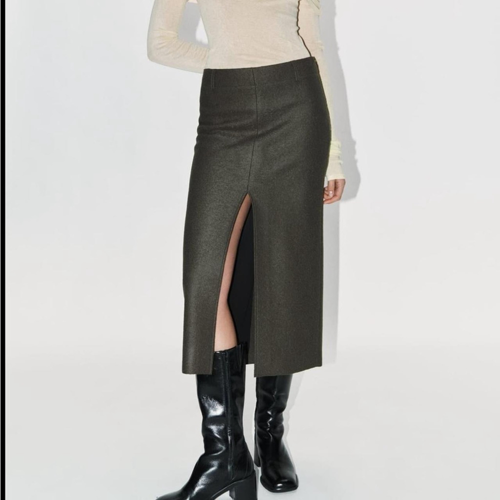 ZARA SLIT WOOL SKIRT ZW COLLECTION - SIZE XXL - BRAND NEW WITH TAG